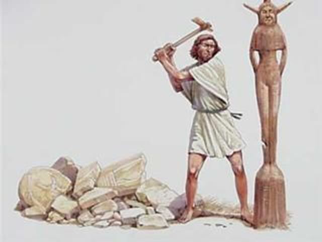 destroys the altar of Baal