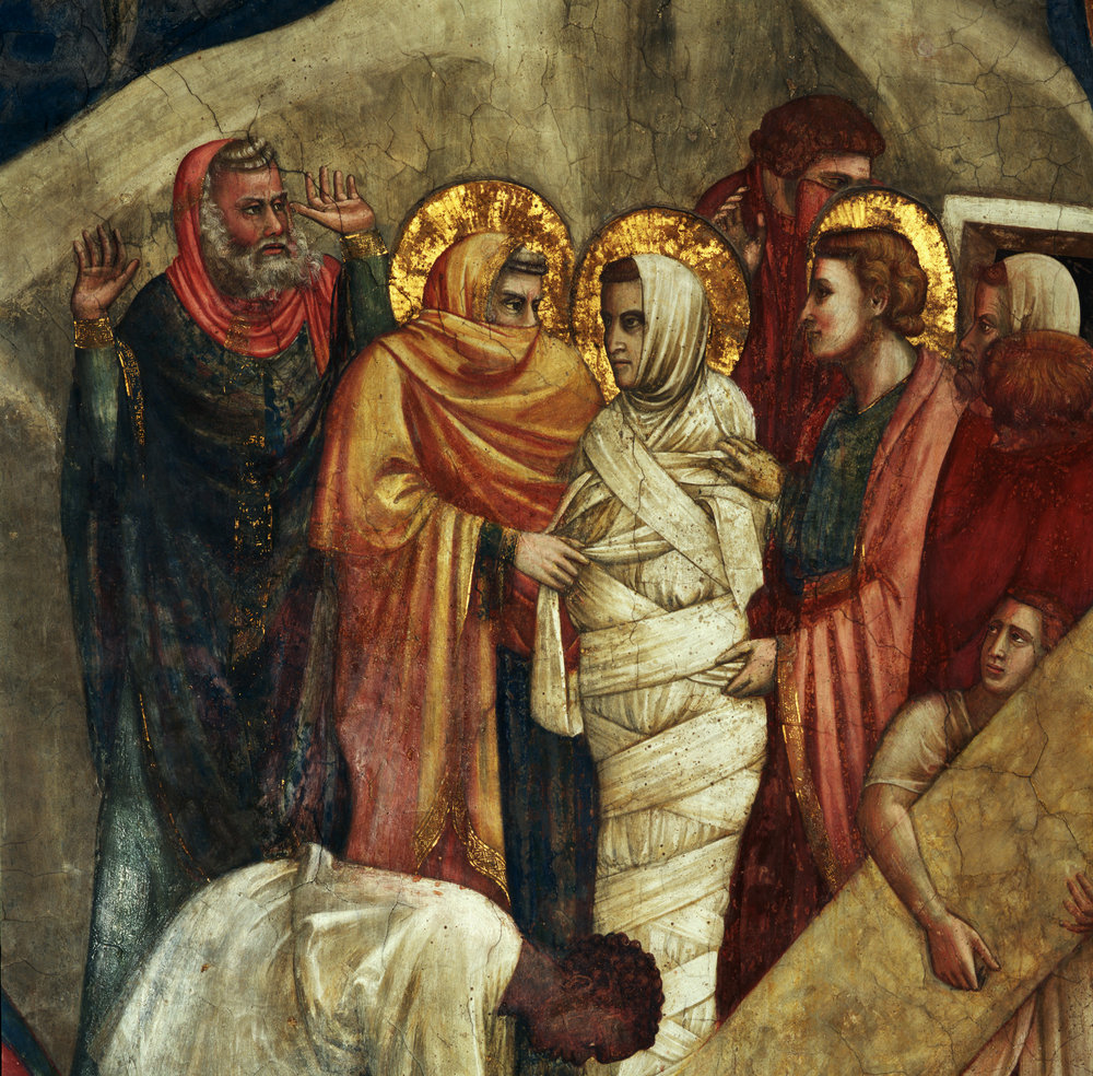 Detail of Fresco Depicting Resurrection of Lazarus from Life of Saint Mary Magdalene Attributed to Giotto, Palmerino di Guido and Others
