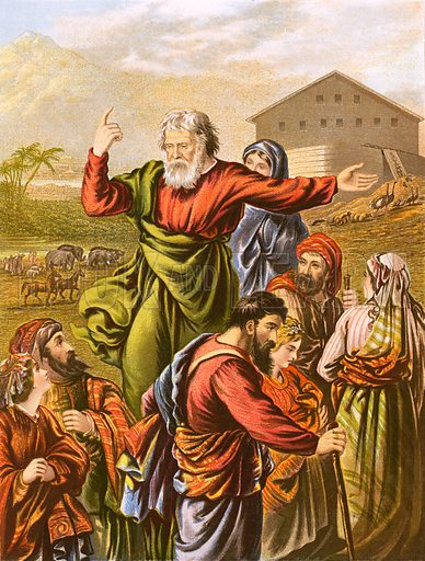 Noah preparing to enter the Ark