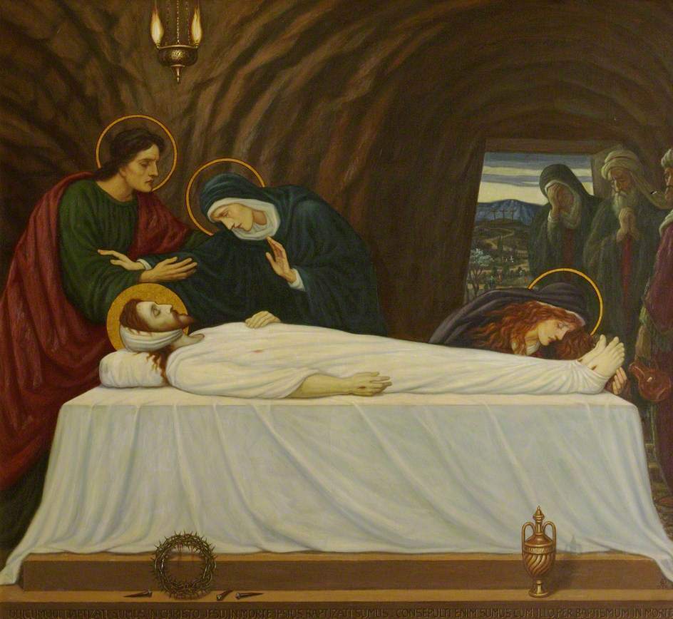 Jesus-is-Laid-in-the-Tomb-Edward-Arthur-Fellowes-Prynne-oil-painting